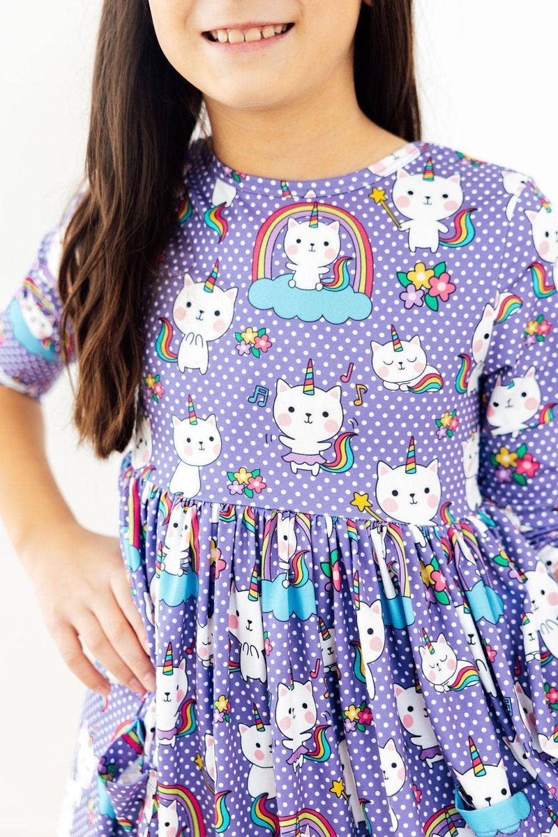 Kitties in the Clouds Twirl Dress