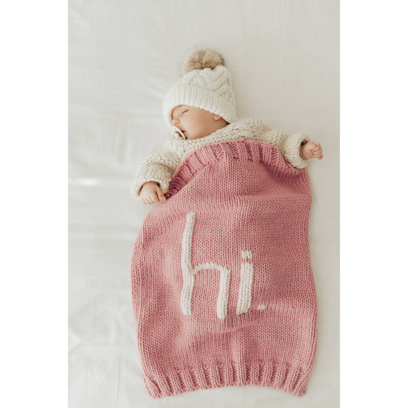 Hello, It’s Me Hand Knit Blanket (Rosy Pink)