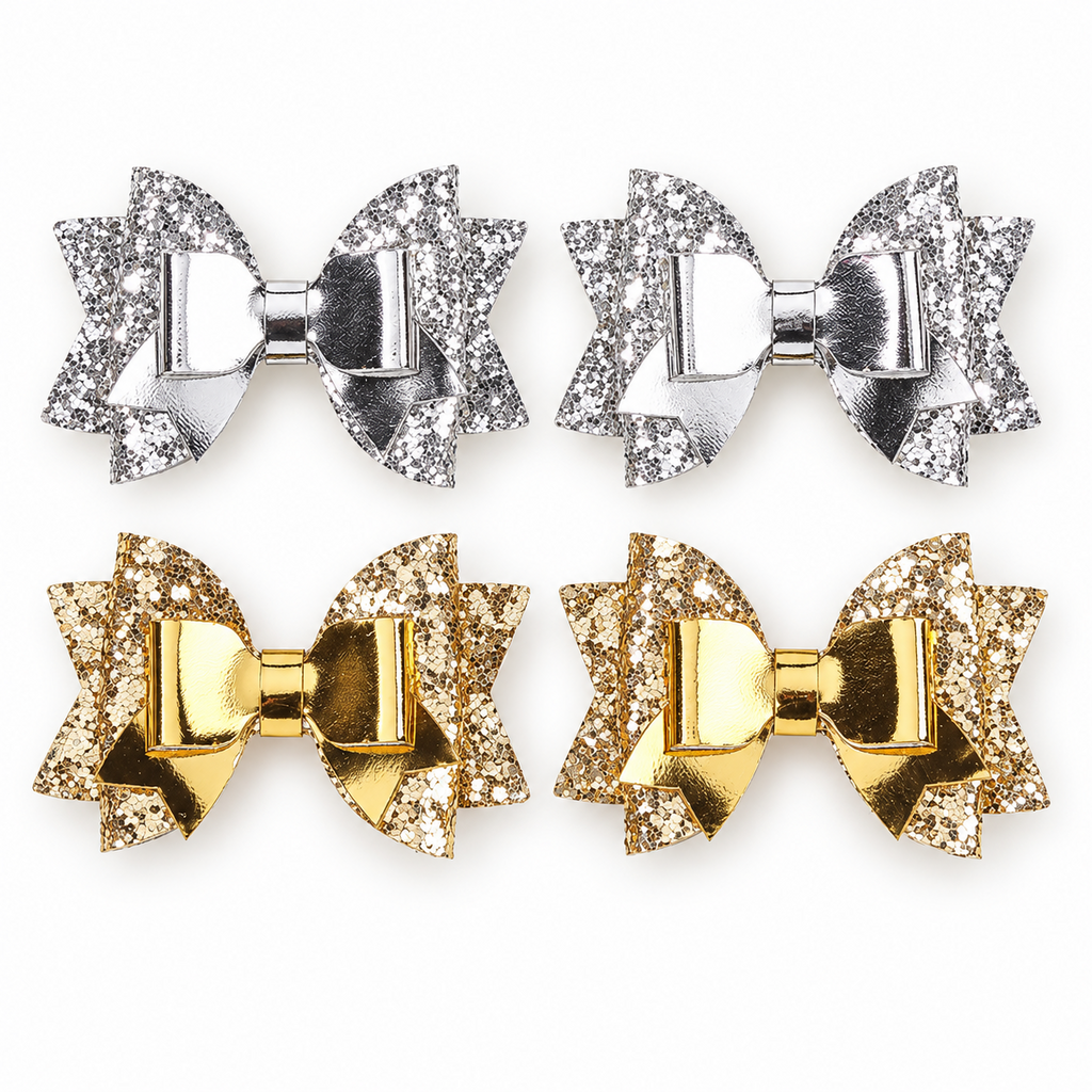 Finishing Touches: Silver and Gold Bow Pair