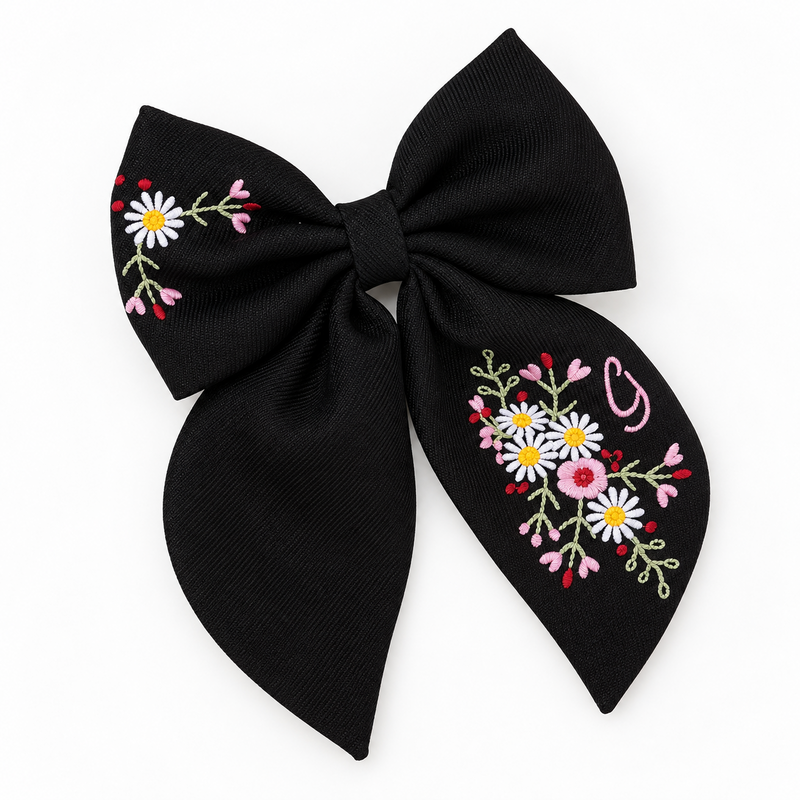 Finishing Touches: Black Floral Bow