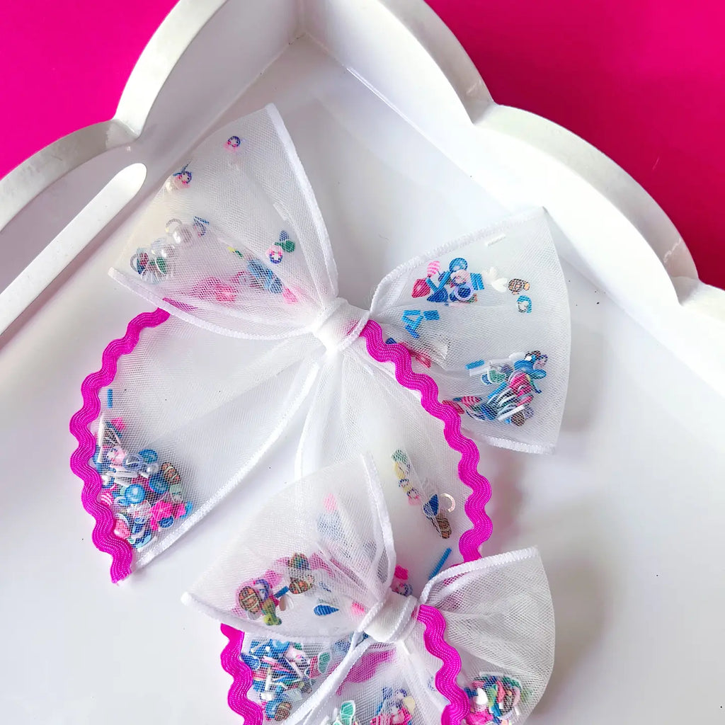 Shimmy Shake Bows (large fuchsia tropical paradise clip)