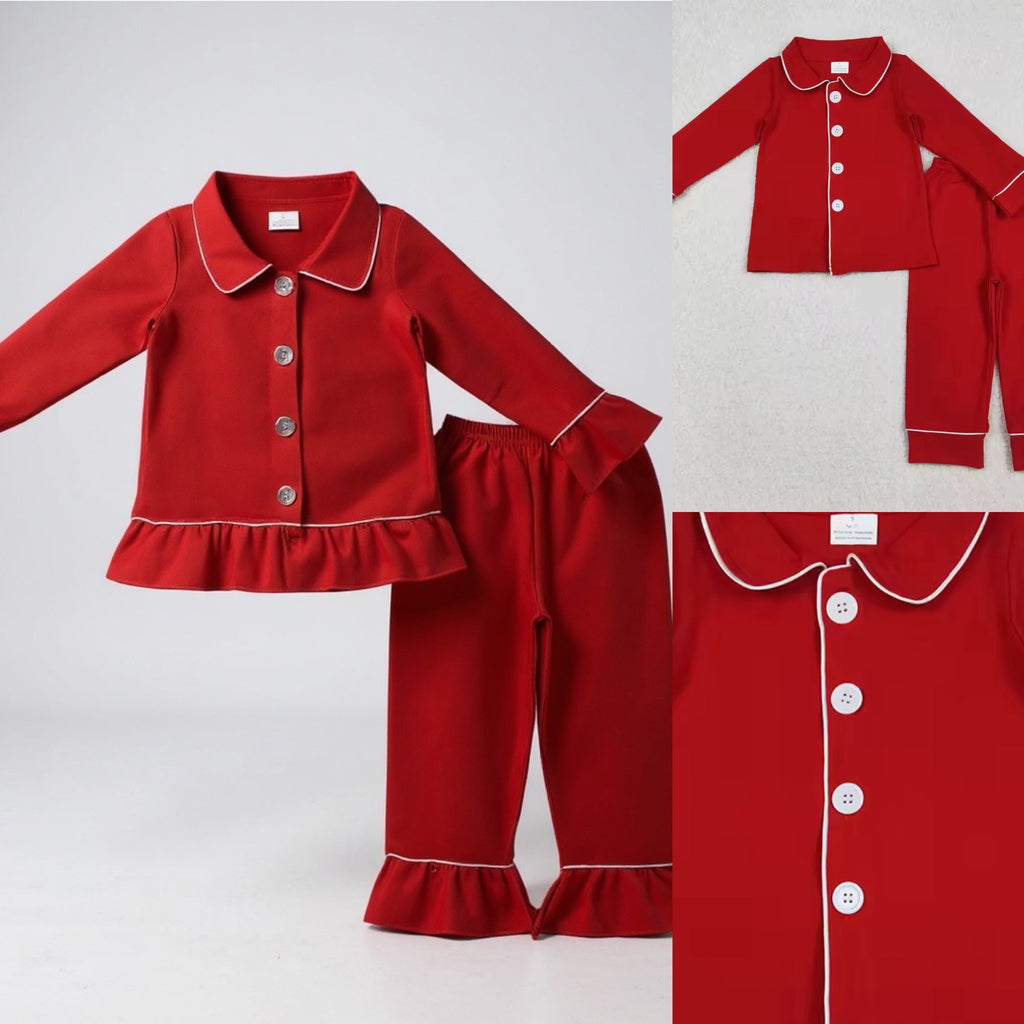 Holiday Pajama Pre-Sale (Classic Red with White Trim)