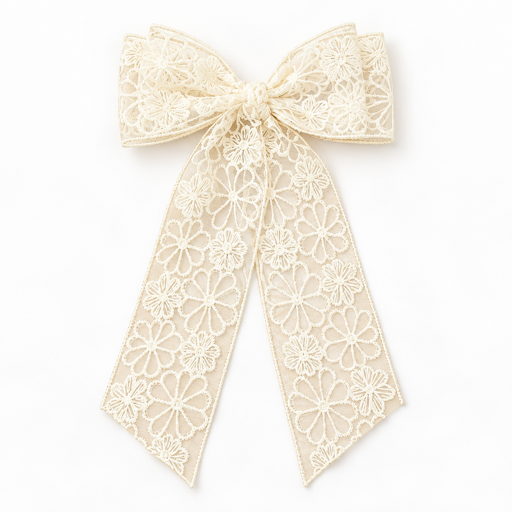 Finishing Touches: white lace bow