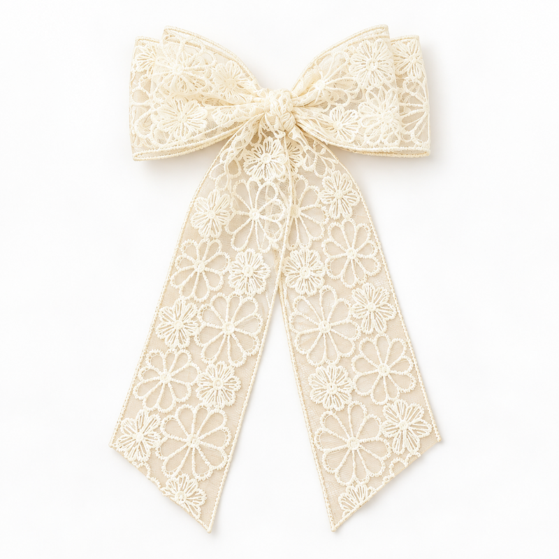 Finishing Touches: white lace bow