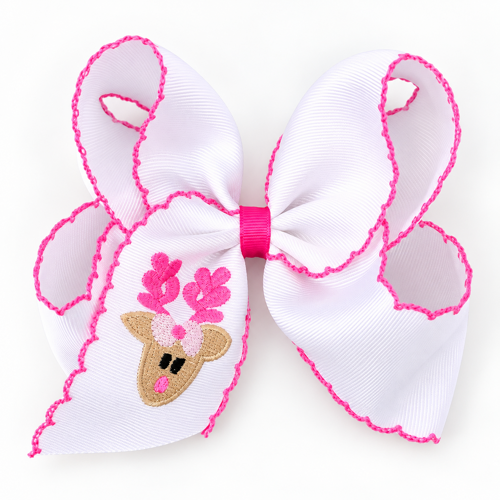 Finishing Touches: pink reindeer bow