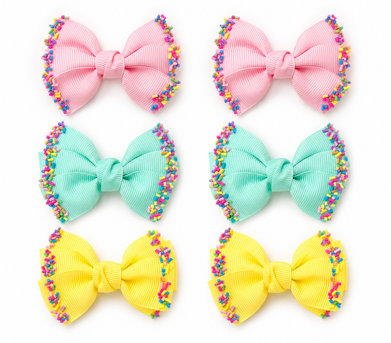 LRW summer accessory edit (sprinkle bow clips)