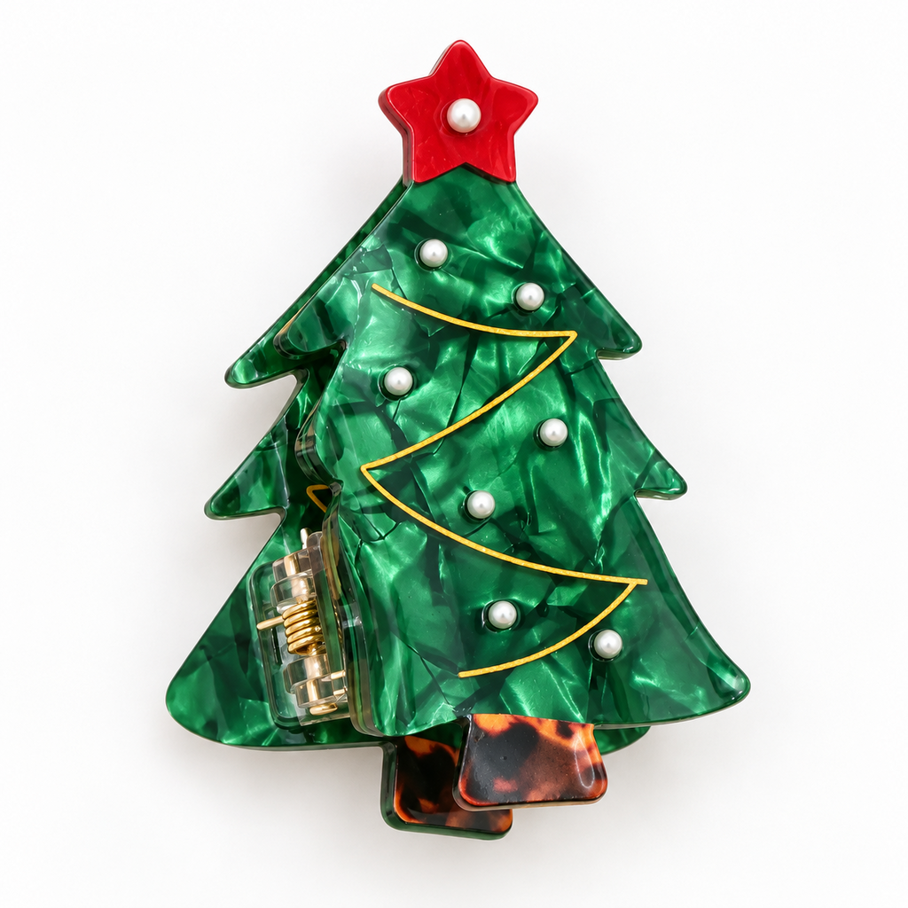 LRW Holiday Claw Clips (Green Christmas Tree)