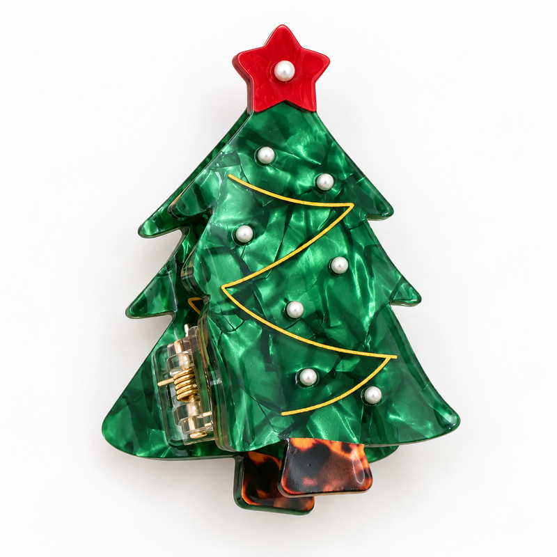 LRW Holiday Claw Clips (Green Christmas Tree)