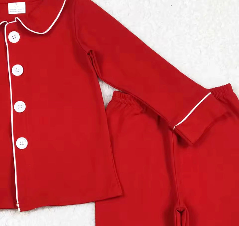Holiday Pajama Pre-Sale (Classic Red with White Trim)