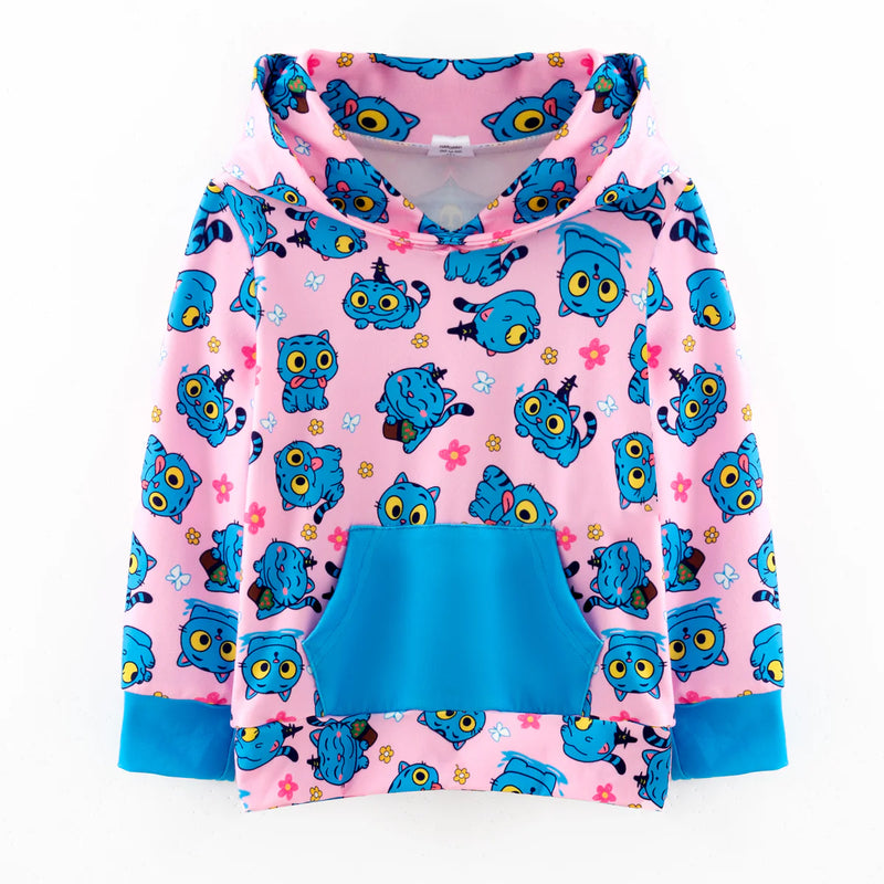 Derpy Tiger in a Kangaroo Pocket Hoodie