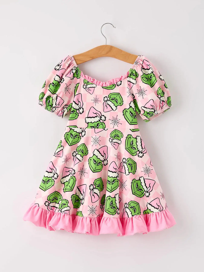 Bit of Christmas Twirl Dress Release (Pink Whoville Puffed Sleeves)