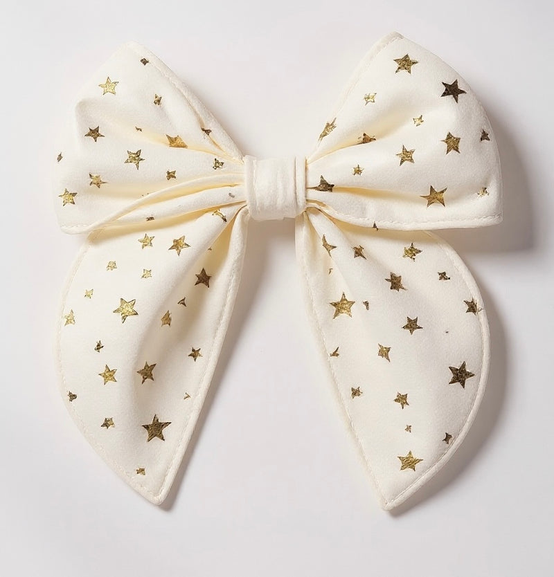 Believe Bow (ivory & gold stars)