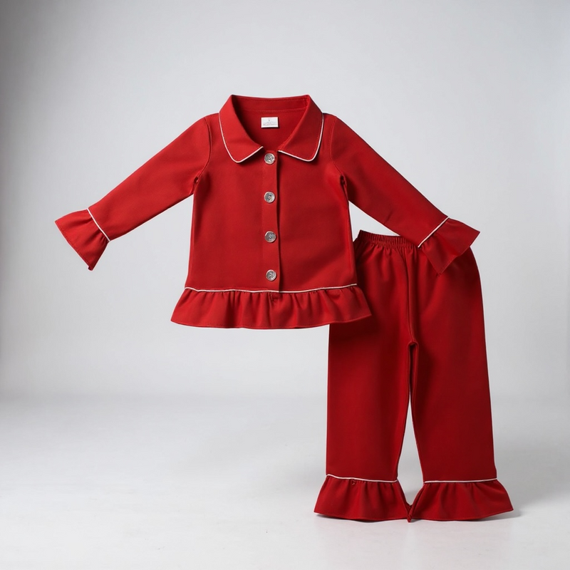 Holiday Pajama Pre-Sale (Classic Red with White Trim)