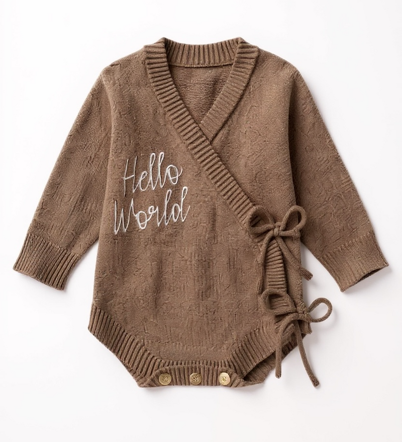 Hello World Onesie (mocha)