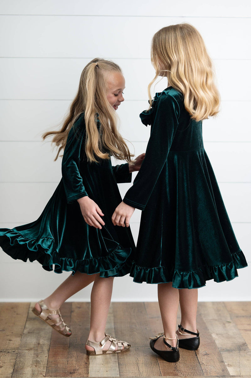 Rockin’ Around The Tree Twirl (Forest green)