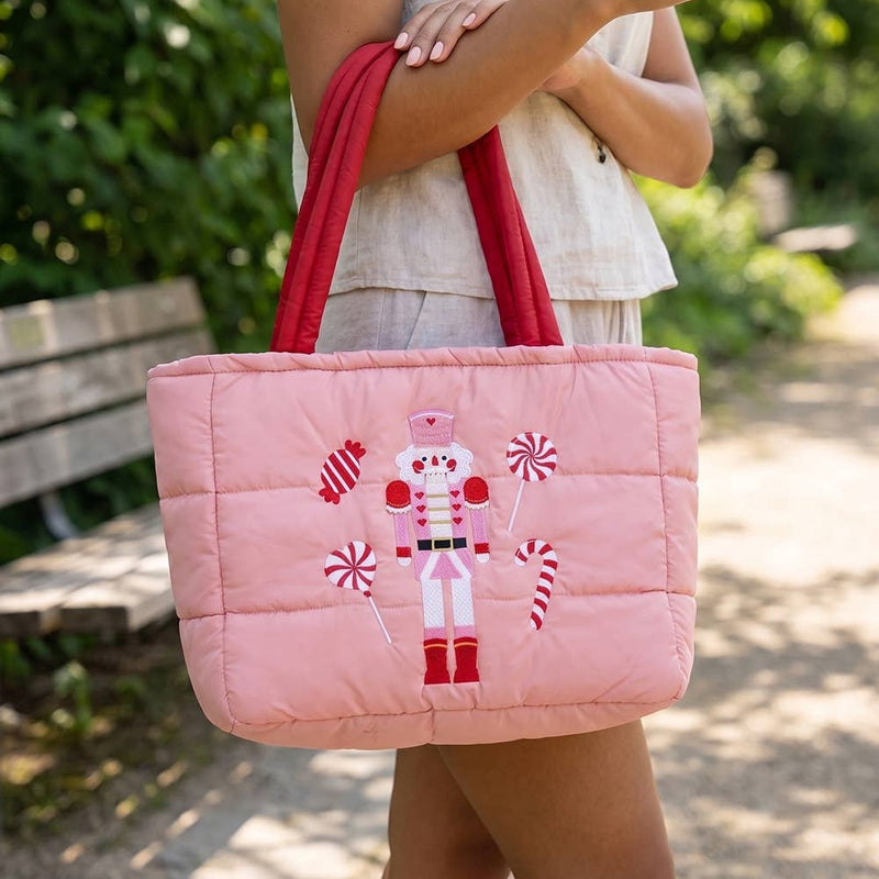 A Night at the Nutcracker Embroidered Puffer Tote Bag