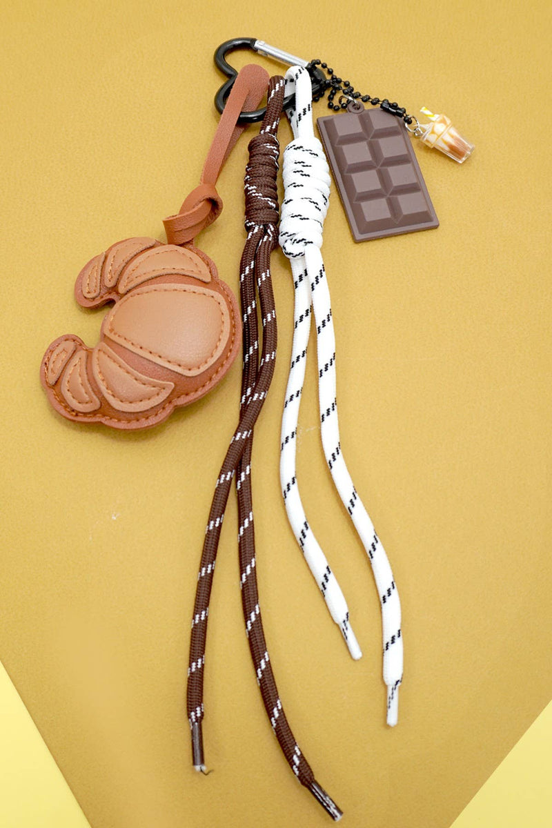 Little Bunny Bag Charm: Croissant & Chocolate Bar