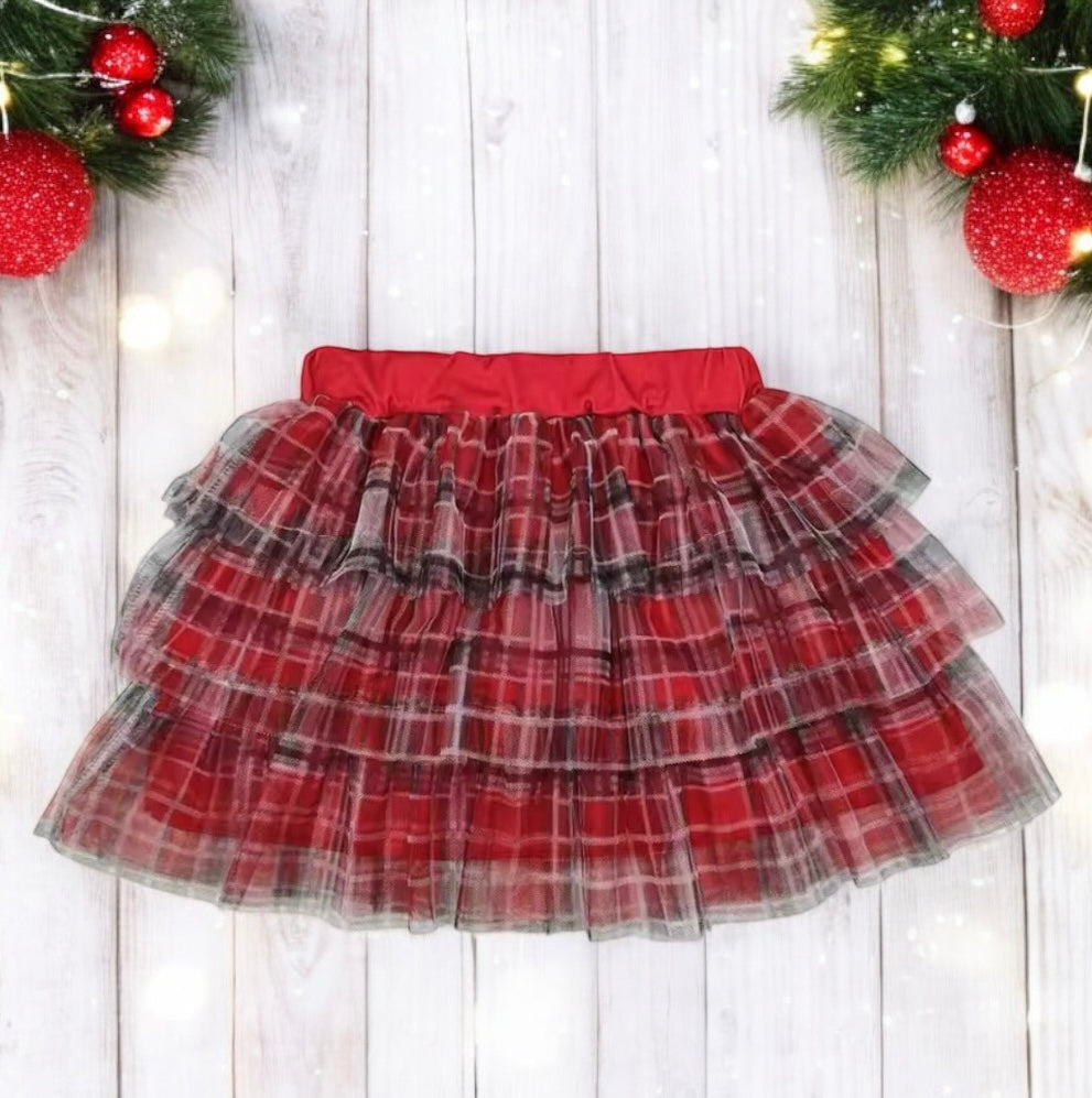 Trimmed in Tartan Skirt