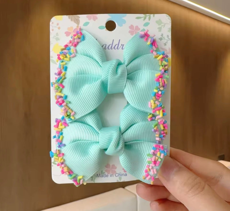 LRW summer accessory edit (sprinkle bow clips)