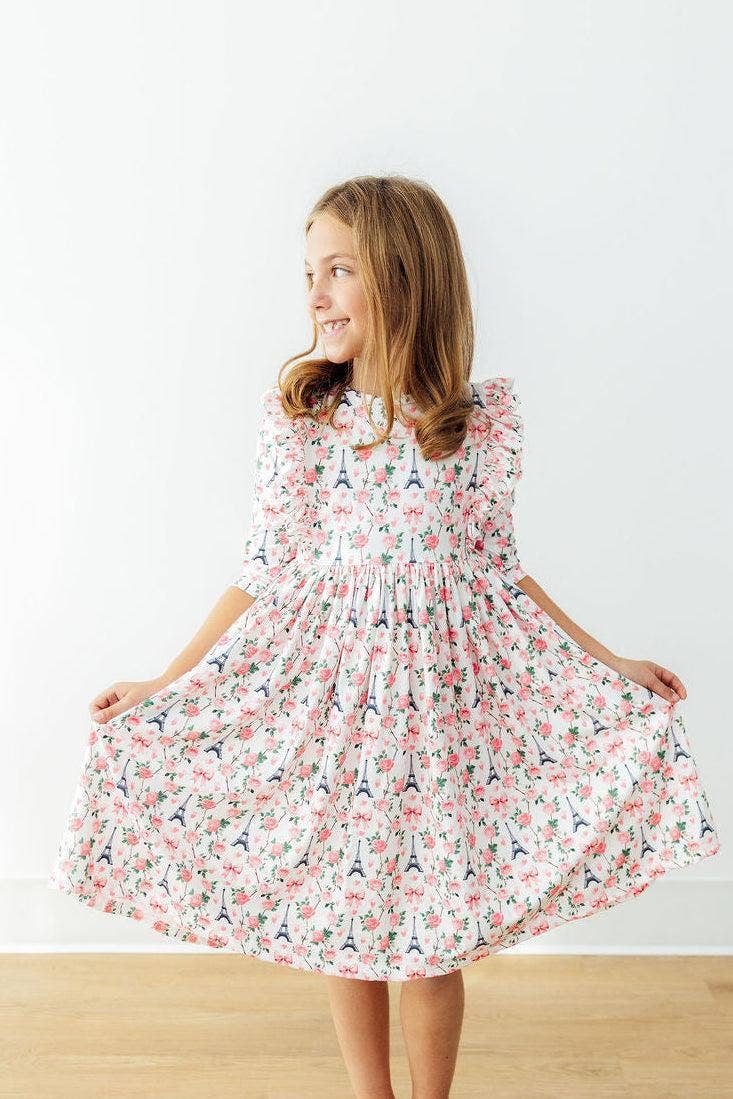 Parisian Petals Twirl Dress