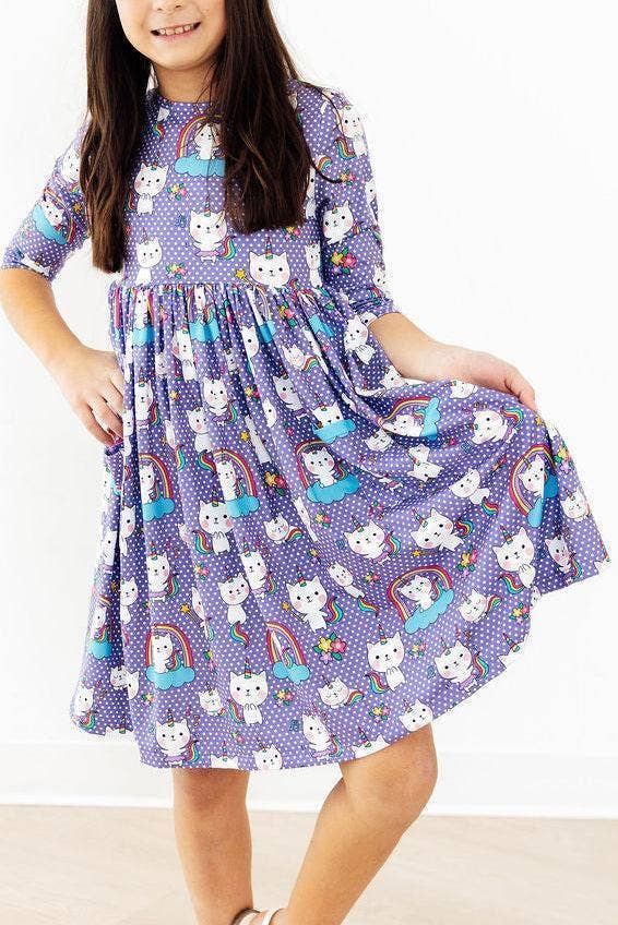 Kitties in the Clouds Twirl Dress