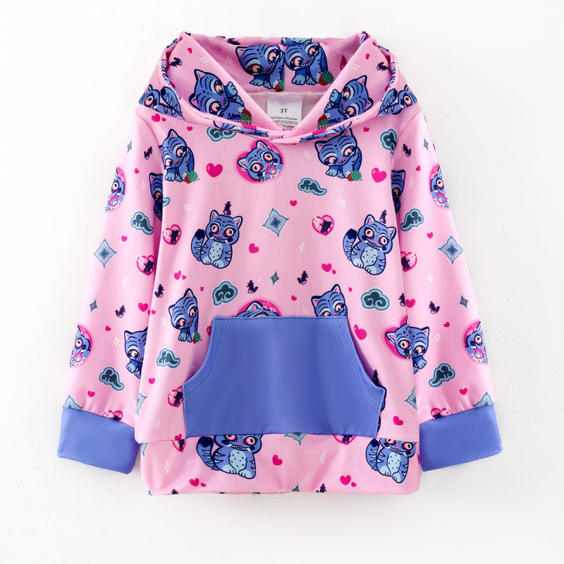 Derpy Tiger in a Kangaroo Pocket Hoodie