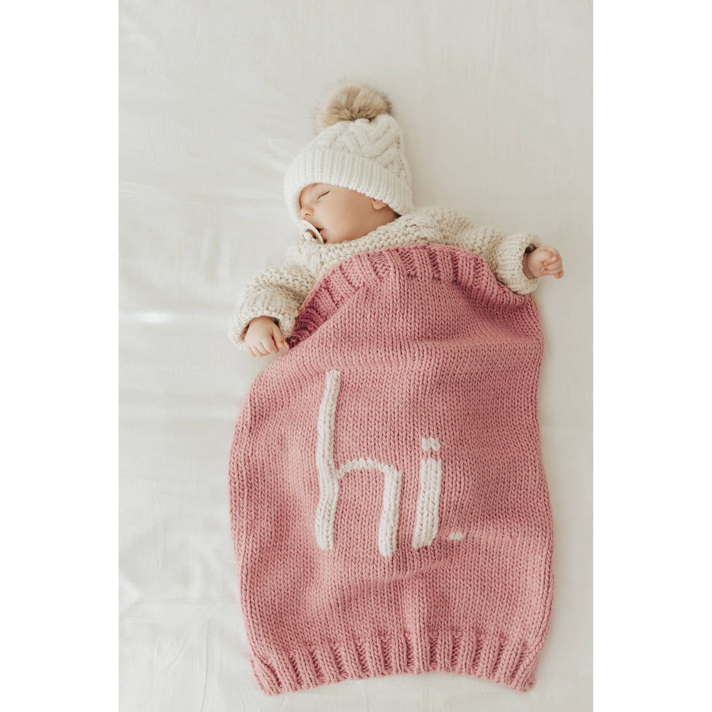 Hello, It’s Me Hand Knit Blanket (Rosy Pink)