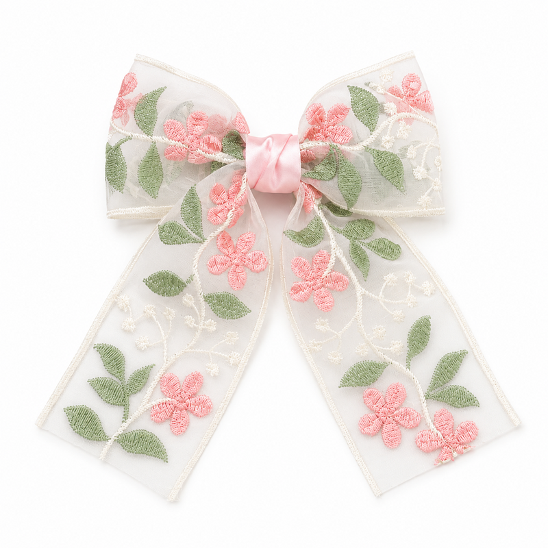 LRW summer accessory edit (pink pastel floral bow)