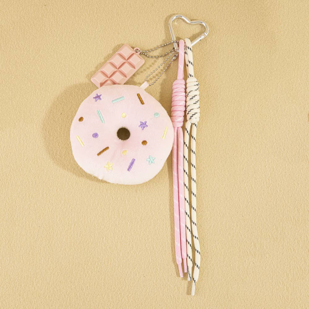 Life is Sweet Donut Bag Charm (pink)