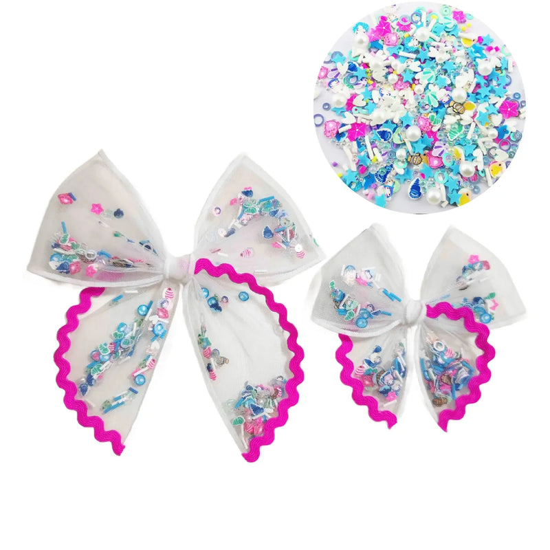 Shimmy Shake Bows (small magenta  pool party clip)