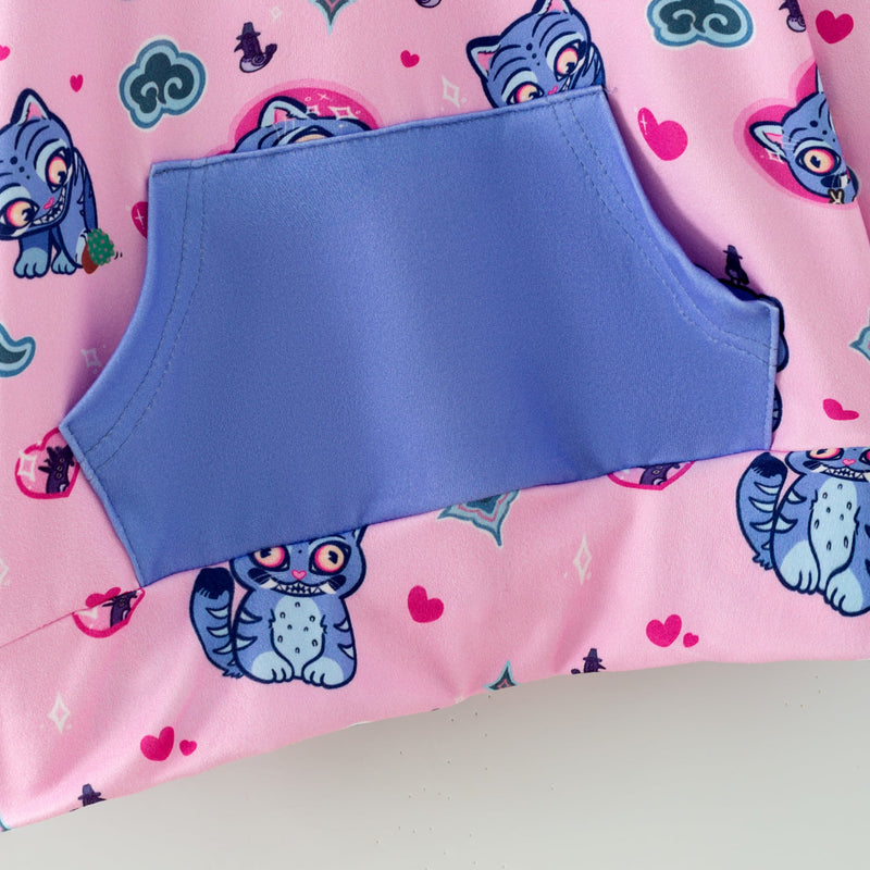 Derpy Tiger in a Kangaroo Pocket Hoodie