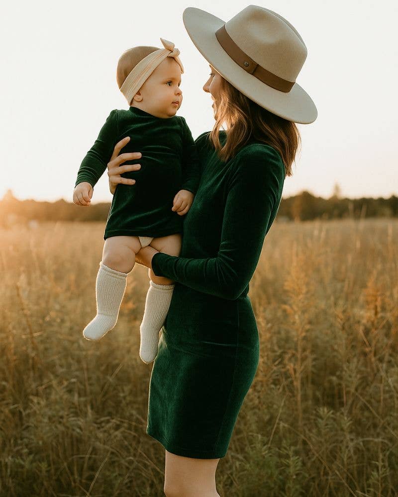 Evergreen Together Mama & Me Velour Dresses