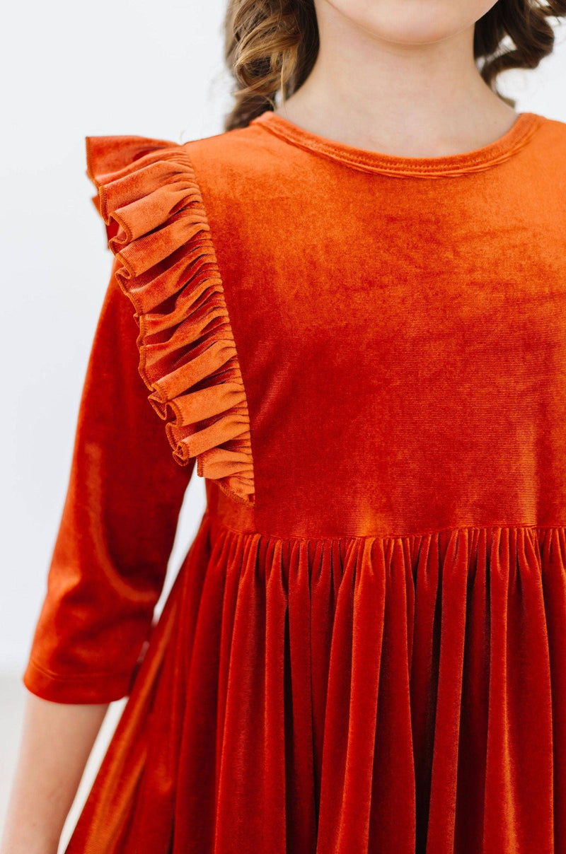 Allspice Velvet Twirl Dress
