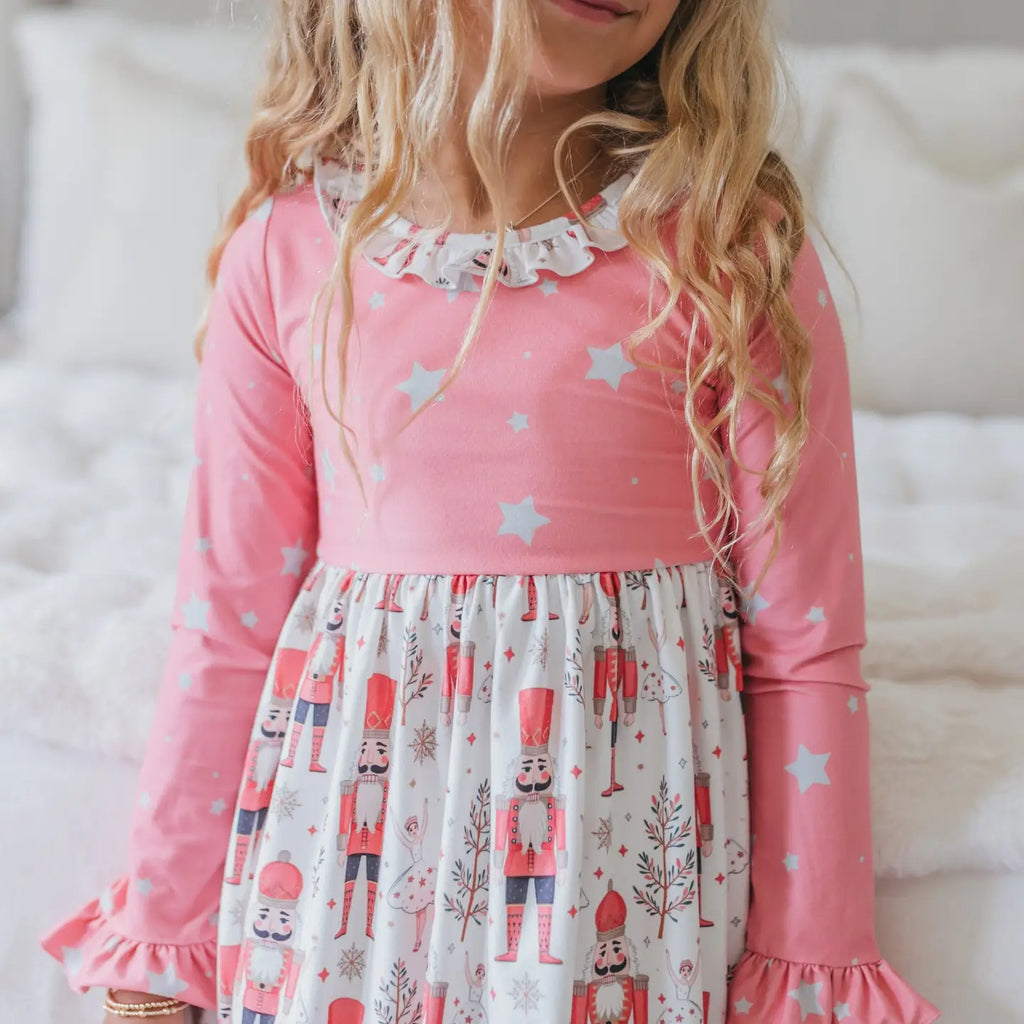 Christmas in July Presale Loungewear Release (coral floor length Nutcracker & sugar plum fairy)