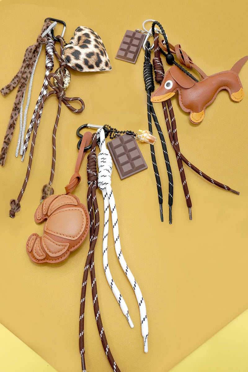 Little Bunny Bag Charm: Croissant & Chocolate Bar