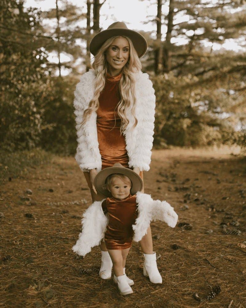 Snow Bunny Faux Shag Layered Jacket - Mama & Me