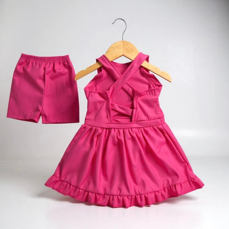 Her Era of Athleisure- Rose Pink Dress & Shorts