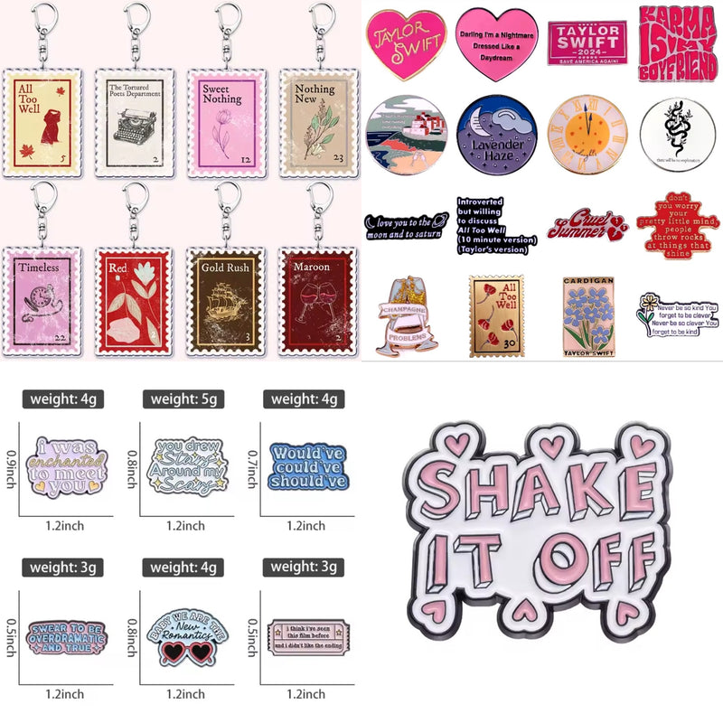 Shake it Off Surprise Trading Pin & Keychain Set