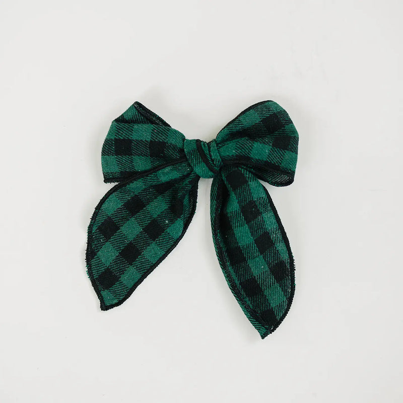 Christmas In July Accessory Sale (green & black buffalo plaid bow)