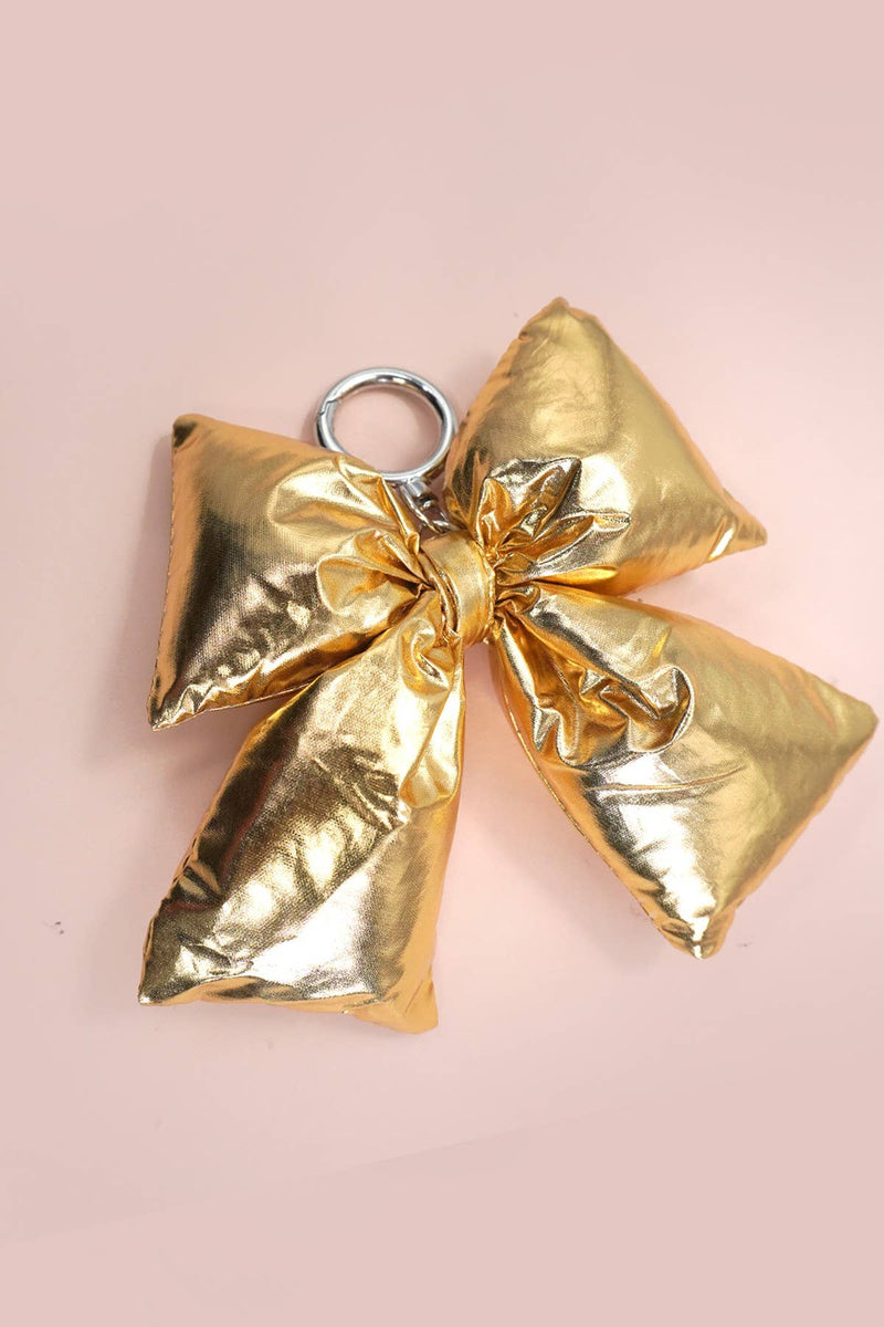 Little Bunny Bag Charm: Gold Puff Bow
