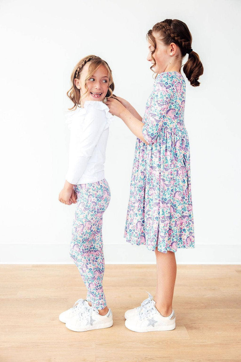 Head in the Clouds Unicorn Pocket Twirl Dress