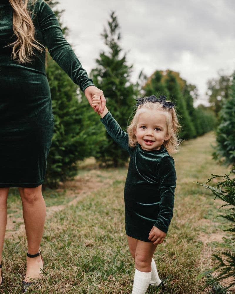 Evergreen Together Mama & Me Velour Dresses