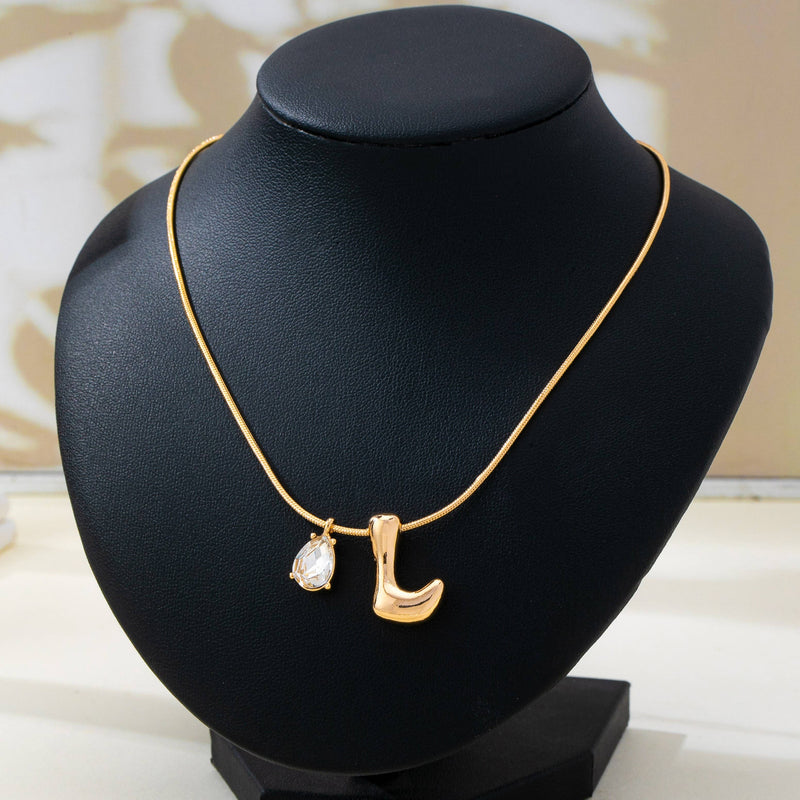 Teardrop & Bubble Initial Charm Necklaces