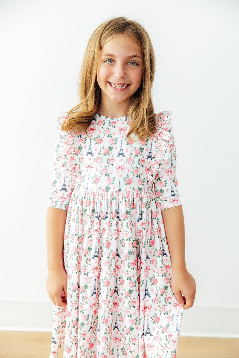 Parisian Petals Twirl Dress