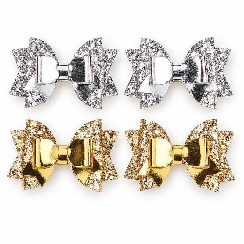 Finishing Touches: Silver and Gold Bow Pair
