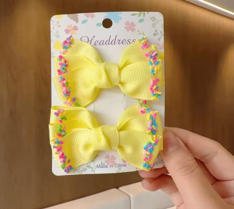 LRW summer accessory edit (sprinkle bow clips)