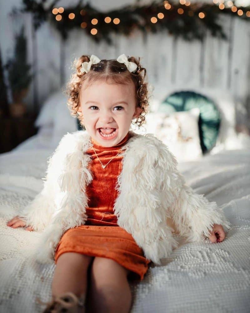 Snow Bunny Faux Shag Layered Jacket - Mama & Me
