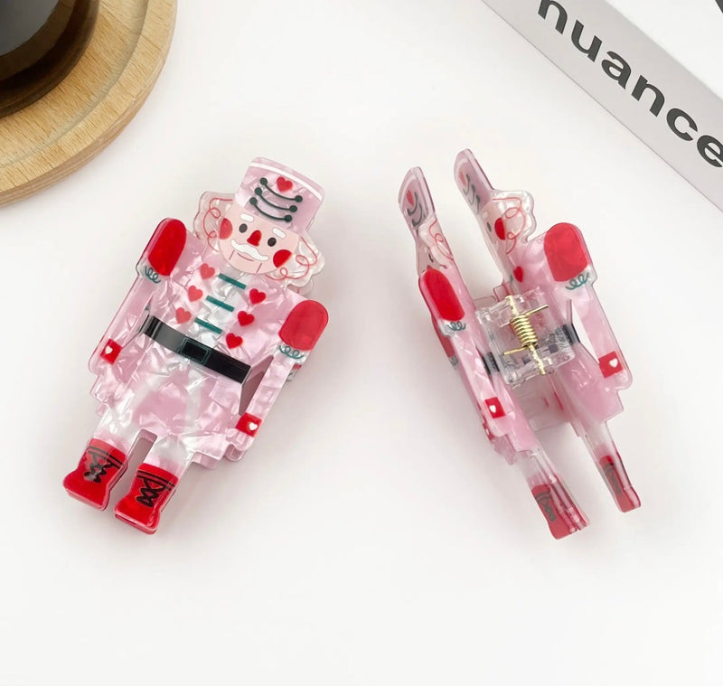LRW Holiday Claw Clips (Pink Nutcracker)