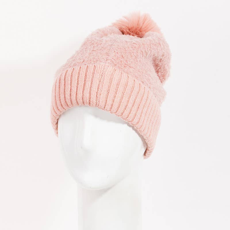 Teddy Knit Pom Beanie