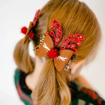 Christmas In July Accessory (Reindeer bow clip)